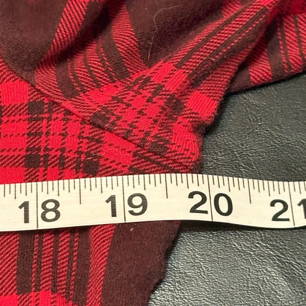 Ralph Lauren Red & Black Plaid Blouse with shoulder zip and elbow patches. XL - Picture 9 of 12